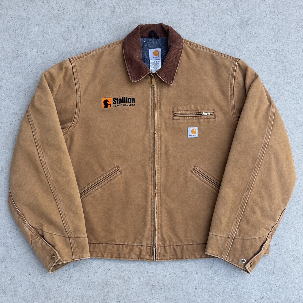 Carhartt J01 BRN Detroit Jacket XXL Brown Blanket Lined Made in USA Workwear